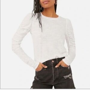 Free People Classic White Long Sleeve Top